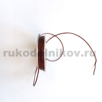 шнур эластичный, диаметр-0,8 мм, длина-10 м, цвет-коричневый