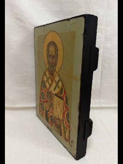 Николай Чудотворец. Рукописная икона 22х28 см, стилизованная "под старину"
