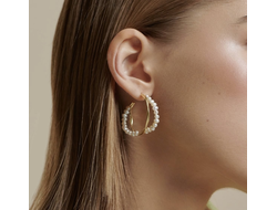 Серьги полукольца с Жемчугом