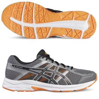 Кроссовки  ASICS GEL-CONTEND 4 карбон/черный/оранжевый  T715N-9790   (Размеры: 10,5)