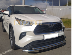 Защита переднего бампера двойная d60/42 для Toyota Highlander 2021-