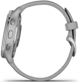 Умные часы Garmin Venu 2 Plus серые с серебристым безелем и силиконовым ремешком
