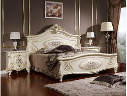 Мебель для спальни "Ле Роз | Le Roz" беж, золото, 5-дв. шкаф, матовая.