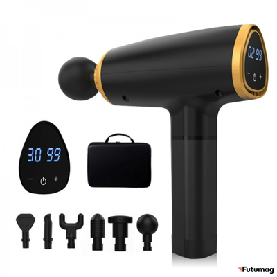 Массажер-пистолет для мышц MiniPro M06 черно-красный