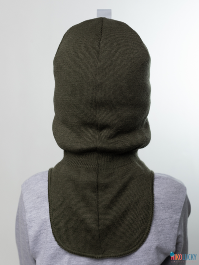 Шапка-шлем 20101-01 с утеплит, х/б подклад, темный хаки 52-54