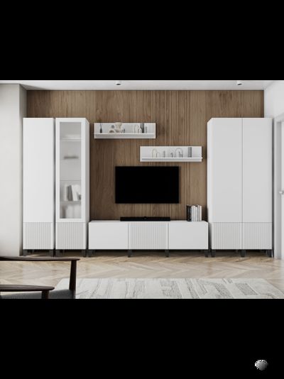 Рея комлект мебели для гостиной Белый с тиснением/Белый Снег