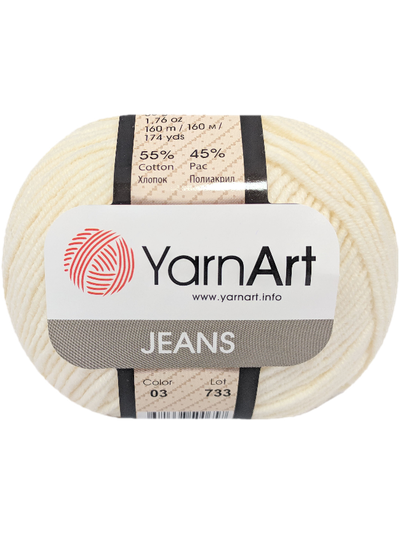 Jeans Yarn Art пряжа цвет № 03 молочный