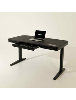 Умный стол 140×70 чёрный | массив дуба графит