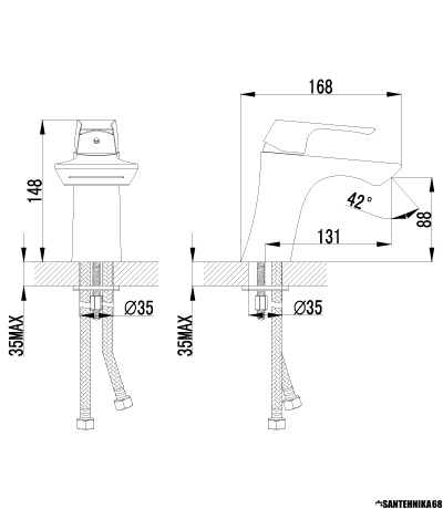 Смеситель для умывальника с каскадным изливом Lemark LM4546C