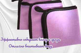 Полотенце из микрофибры, размер 30х30 см, количество 3 шт (третье полотенце в подарок!!!) цвет сиреневый