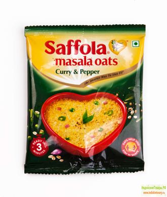 Саффола Масала Оутс КАРРИ С ПЕРЦЕМ, хлопья из 100% цельного овса, 39 г / Saffola Oats CURRY &amp; PEPPER