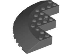 Brick, Round Corner 10 x 10 with Slope 33 Edge, Axle Hole, Facet Cutout, Dark Bluish Gray (58846 / 4522683 / 4560034 / 6153583)