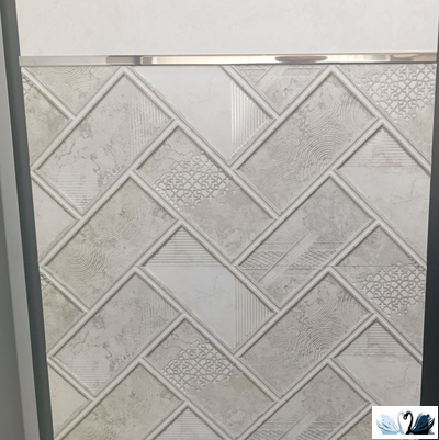 Плитка настенная Eurotile Padma Decor Luster 30x60 см матовая, рельеф. Реальное фото соединения шва