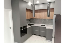 Кухня графит с антресолями