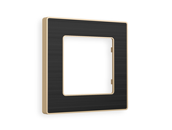 Рамка 1-ая Черное стекло шлифованное/Шампань, коллекция ARCTIC - Ambrella Volt - ALFA
