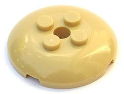 Brick, Round 4 x 4 x 2/3 Dome Top with Hole, Tan (65138 / 6377846)