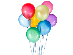 9 разноцветных воздушных шаров