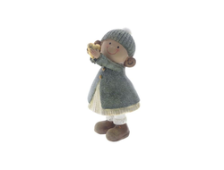 Фигурка декоративная , зеленая девочка сердце в 2 -х руках