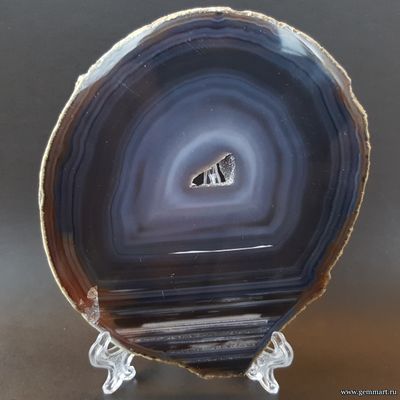 Агат — полированная пластина «Грот» 117*105*6 мм