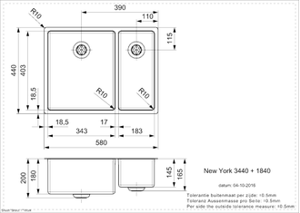 Мойка Reginox New York L 34x40+18x40 Comfort matt