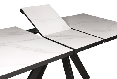 ELIOT черный/керамика белый мрамор 160(+45)х90