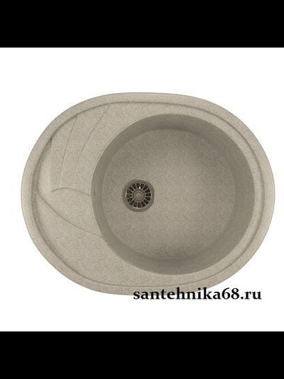 Мойка из искусственного мрамора MIXLINE ML-GM17 мал. овальная с крылом, 465*570мм