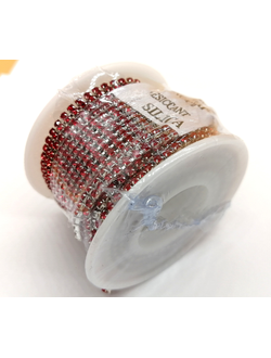 Стразовая цепочка, SS06 цвет Siam  (10 метров)