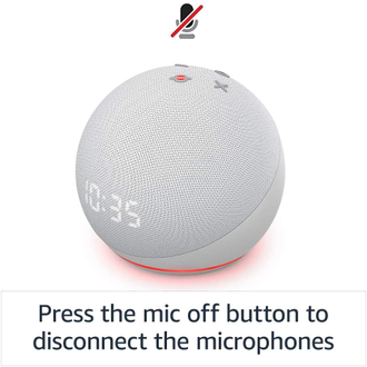 Умная колонка Amazon Echo Dot 4th Gen с дисплеем (белая)