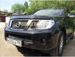 Защита радиатора Nissan Pathfinder (NAVARA) (2011-2014) chrome низ