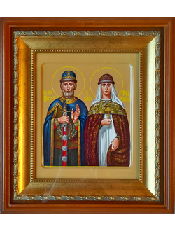 Петр и Феврония Муромские, Святые Чудотворцы. Рукописная икона.