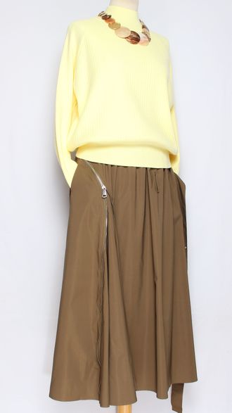 Юбка хлопок "Молния хлястик" мокко до р.52