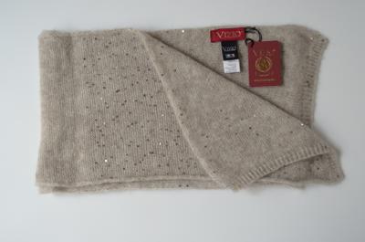 Бежевый шарф Визио Италия вязаный женский