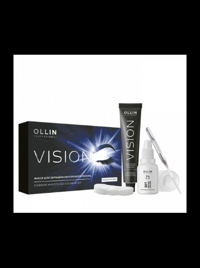 OLLIN Vision Набор для окрашивания бровей и ресниц ИССИНЯ-ЧЕРНЫЙ (Оллин Вижн)