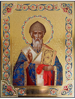 Спиридон Тримифунтский, святитель. Рукописная православная икона.