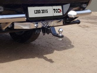 ТСУ ТСС для Mitsubishi L200 (2015 - н.в.) с нерж. пластиной и шаром под квадрат, TCU00012