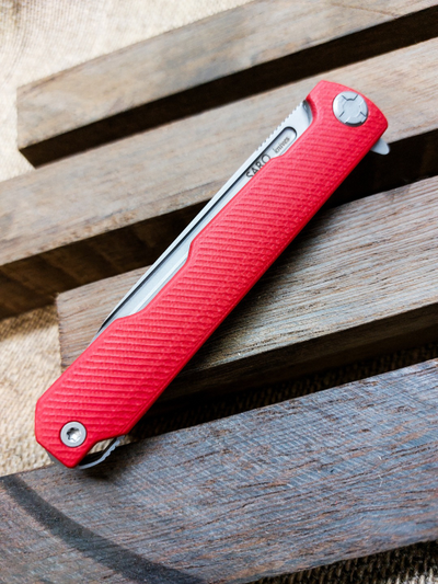 Складной нож Single EVO. Клинок ДОЛ, СТАЛЬ AUS10, рукоять G10, цвет красный