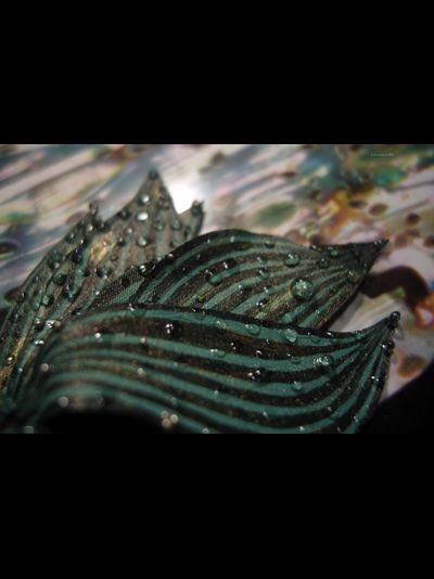 Комплект украшений &quot;Русалочка&quot; (брошь и серьги с расписанным вручную шёлком)