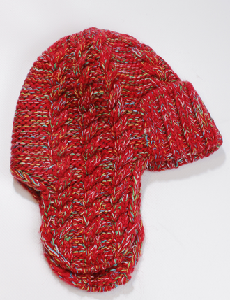 Екатеринбург. Ушанка женская "Три косы меланж" 11595-1 бордо, розовая, ярко-розовая, чёрно-розовая, красная, алая