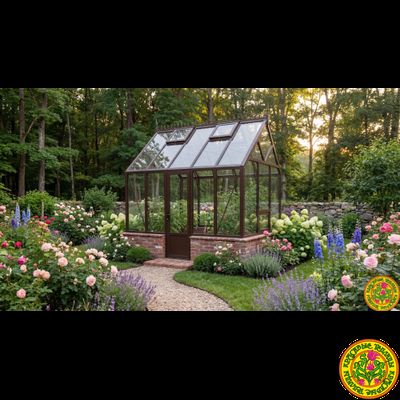 Базовая комплектация теплицы из стекла и алюминия БОТАНИК размером 3500 x 2500 мм