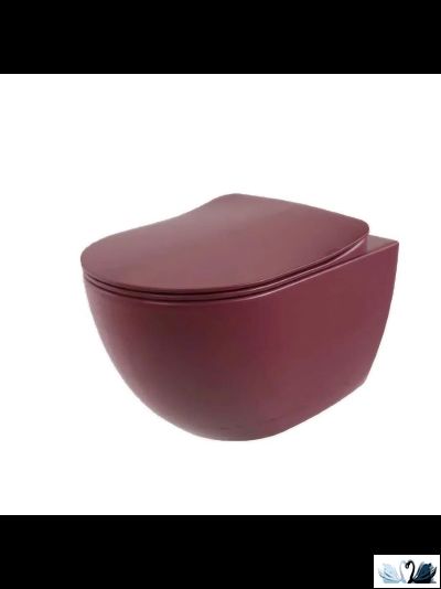 Унитаз CREAVIT FREE Set Berry Mat c инсталляцией - комплект с сиденьем микролифт, клавишей Terra Berry (FE322-11BR00E-0000+GR5003.01+GP9002.08 + KC0903.01.1900E)