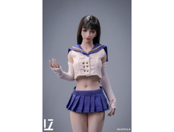 Женская голова (скульпт) с длинными темными волосами - 1/6 scale Hair Implant Female Head Sculpt "Moon" (SET016B) - LZ TOYS