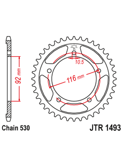 Звезда ведомая (42 зуб.) RK B6832-42 (Аналог: JTR1493.42) для мотоциклов Kawasaki