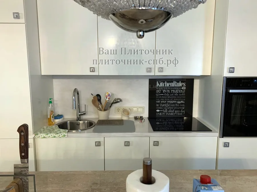 Подготовка к укладке плитки на кухонный фартук