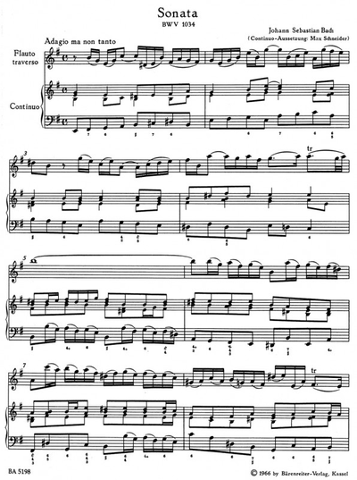 Bach J.S.Four  Sonatas for Flute and Basso Continuo / Obligato Harpsichord (BWV 1030, 1032, 1034, 1035)