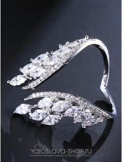 Арт: АЛ-244. Кольцо со стразами 2 крыла.