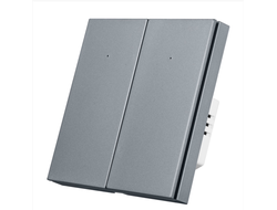 Умный Wi-Fi выключатель ROXIMO двухклавишный, серый SWBTN01-2S