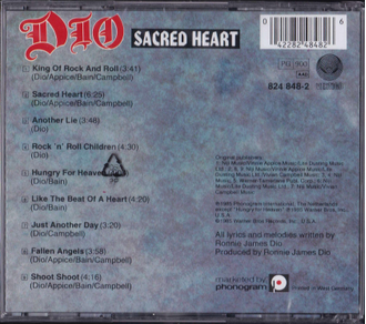 Купить диск Dio - Sacred Heart в интернет-магазине CD и LP "Музыкальный прилавок" в Липецке