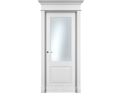 Белая дверь Нафта 2 эмаль со стеклом