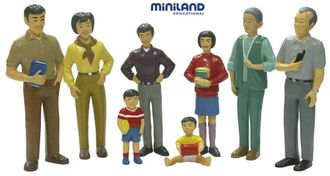 Семья азиатов 3 поколения, 8шт. (Miniland, Испания)