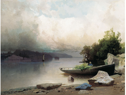 Картина обогреватель, репродукция Арсения Мещерского На реке